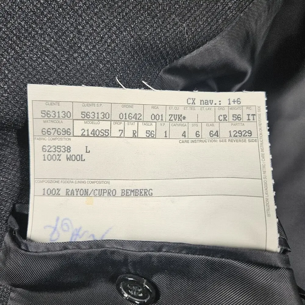 Ermenegildo Zegna Traveller Blazer Mens 46R Dark Gray Black Wool Italy Boss